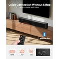 thumbnail image 3 of VEVOR Sound Bar for Smart TV, 2.0 Channel, 24-Inch Compact Soundbar TV Speakers for Projector, Bluetooth AUX Connection, Remote Control, Easy Setup, 80W Surround Sound System, 3 of 9