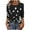 Black, variant on Shirts for Women under $10 3/4 Sleeve Button Printed T-shirt Casual Loose Top Black S