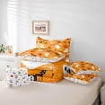 thumbnail image 6 of Manfei Cute Ghost Pumpkin Twin Bedding Sets 7-Piece,Happy Halloween Bats Bedding Comforter Set,Orange White Black Sheet Sets For Girls Teens,Luxury Bedroom Decor Reversible, 6 of 8