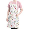 thumbnail image 5 of Pioneer Flower Floral Print Pattern Apron-Garden Aprons for Women with Pockets-Cotton Linen Waterproof Kitchen Cooking Gardening Aprons Adjustable for Kitchen,Cooking,BBQ and Salon 33x27 Inch, 5 of 7