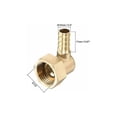 thumbnail image 2 of Conector de espiga para manguera, codo de latón de 10mm x G1/2 hembra, conector de manguera a tuerca giratoria para agua, combustible, aire, paquete de 2, 2 of 5