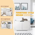 thumbnail image 5 of WoofPaw Litter Box Enclosure Furniture, Cat Washroom, Hidden Litter Box Cover, Cabinet for Large Cat, Dog Proof Cat Litter Boxes, Hideaway Litter Box, Cat House,White, 5 of 13