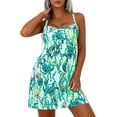 thumbnail image 5 of PRETTYGARDEN Women's Summer Dresses Casual Print Spaghetti Strap Sleeveless Sundress Beach Vacation Cover Ups, 5 of 9