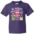 thumbnail image 3 of Inktastic Be Patient with Me I Have Autism with Owl and Puzzle Pieces White Text Youth T-Shirt, 3 of 5