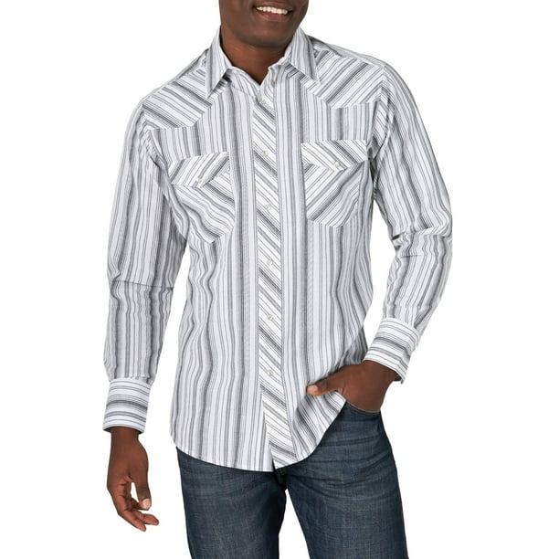 Wrangler Men's Long Sleeve 2 Pocket Western Shirt 