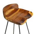 thumbnail image 3 of Premium Walnut Solid Wood 26" Counter Height Stools with Back Support, Metal Legs - Industrial Rustic Style Home Bar Furniture - Ergonomic, Counter Height - 26-inch Height - 1 Stool, 3 of 5