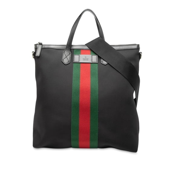 Pre-Owned Gucci Sherry Line Tote Bag/Shoulder Bag 2WAY 619751 Black Canvas Leather... (Good)