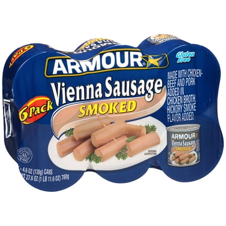 (6 Cans) Armour Smoked Vienna Sausage, 4.6 oz (Best Store Bought Smoked Sausage)