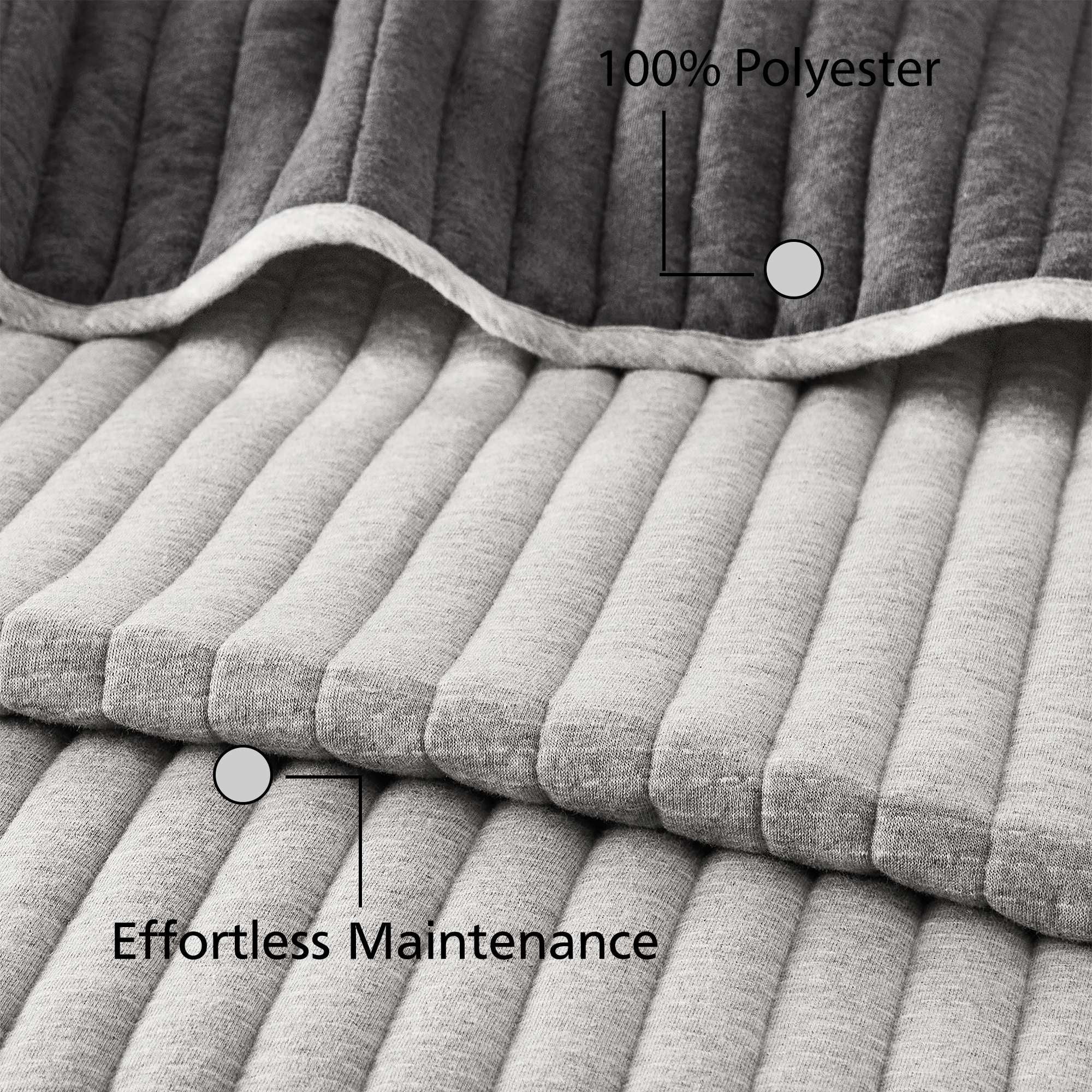 Mainstays Cotton-Rich T-Shirt Soft Jersey Quilt, King, Reversible,Gray