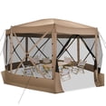 thumbnail image 5 of HOTEEL 15x15ft Outdoor Pop Up Gazebo for Camping, Screen Tent with Mosquito Netting, Waterproof, UV Resistant, Portable Carry Bag, Khaki, 5 of 11