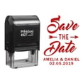 thumbnail image 1 of Printtoo Personalized Red Self Inking Wedding Stamp Custom Save The Date Rubber Stamper-60 x 40 mm, 1 of 6