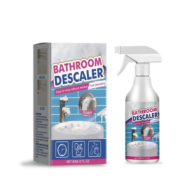Limpiador de baño, desincrustante de cristales para baño, para azulejos, grifos, limpiador de bañeras, 60 ml