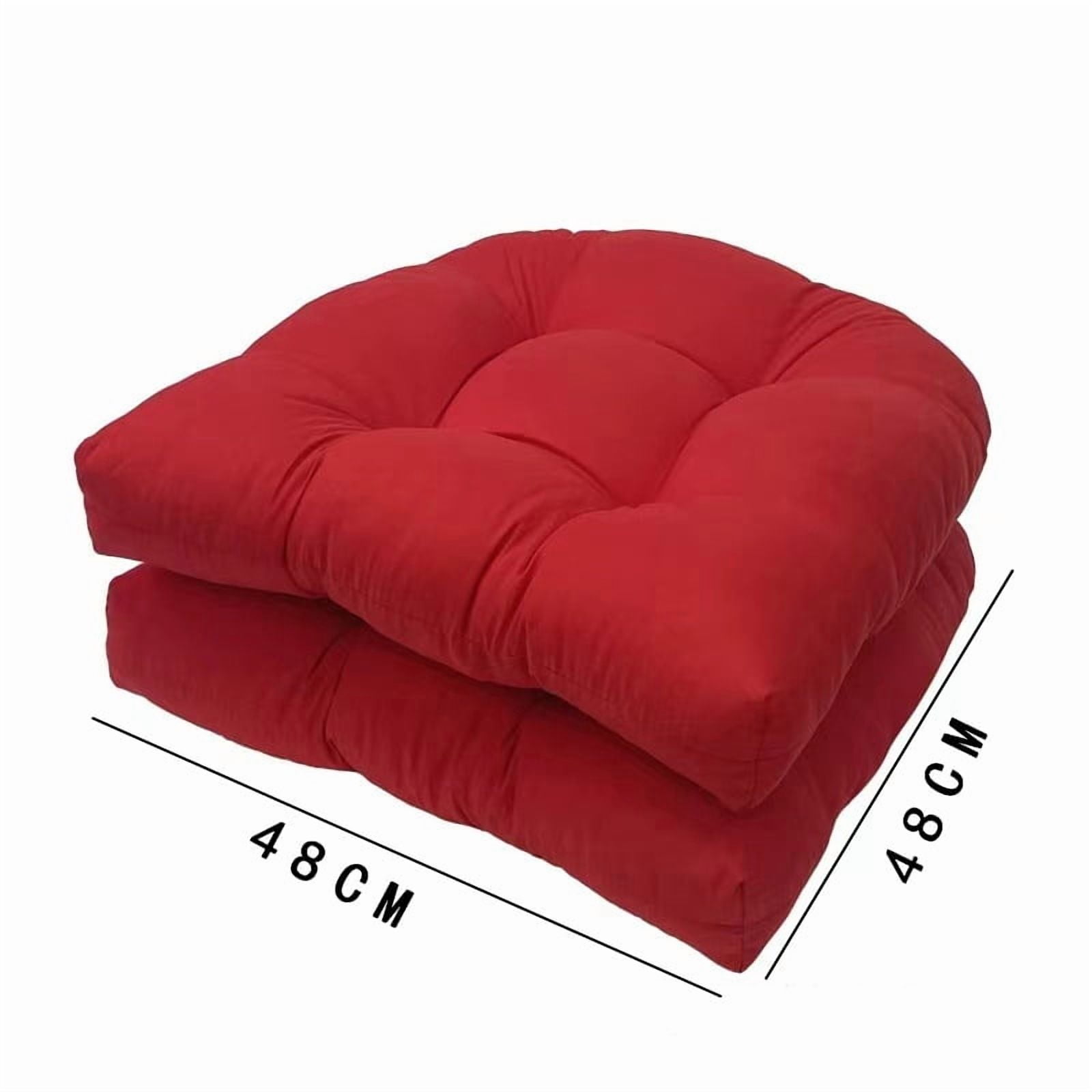 Xiao Hua indoor and outdoor chair cushion cushion 2-piece set, suitable for terrace, garden rattan chair cushion, tatami mat, Dark green