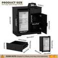 thumbnail image 2 of BROTTAR Mini Fridge Cabinet (Included), Fluted Coffee Bar Cabinet with Refrigerator, Pull Out Drawer & Storage Cabinets, 31.5" Modern Liquor Wine Bar Cabinet for Home, Kitchen, Dining Room, Black, 2 of 7