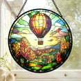 thumbnail image 4 of Hot air Balloon Above a Colorful Autumn Forest Suncatcher Indoor/Outdoor Stained Glass Window Hanging Handmade Suncatchers Decoration for Home Garden Christmas Party Wedding Housewarmin, 4 of 6