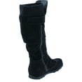 thumbnail image 5 of Womens BD-2523 Knee High Faux Suede Flat Winter Buckle Boots Black, 5 of 7