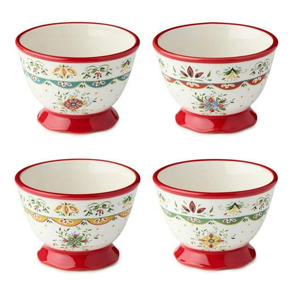 Provence 18 fl. oz. Assorted Colors Ceramic Ice Cream Bowl 5.25 in. x 3 in. 4 asst.