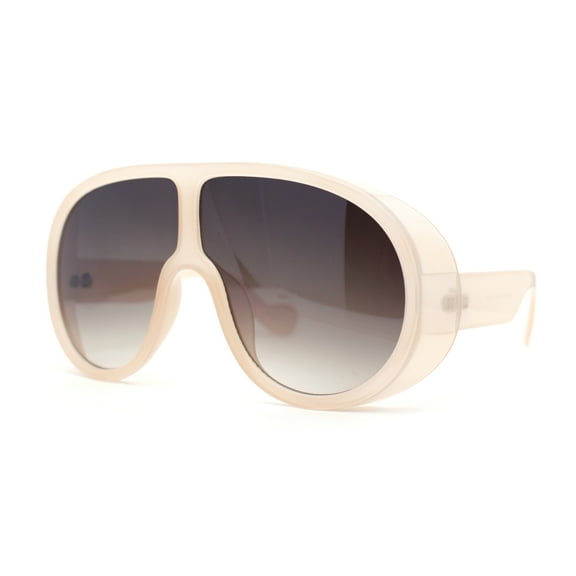 Super Oversized Exaggerated Retro Racer Plastic Sunglasses Peach - Brown Smoke