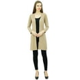 thumbnail image 4 of Bimba Women Spandex Soft Drape Long Shrug Cardigan Full Sleeve Casual Longline Coverup Beige, 4 of 9