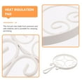 thumbnail image 2 of Heat Proof Mat with Handle Reusable Pot Pad Holder Placemats Round Potholder Hot Stand White Wrought Iron, 2 of 6