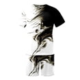 thumbnail image 3 of Men's Suit Category - All-Over Print Short Sleeve Tee and Quarter Pants Two-Piece Set for Men, 3 of 4
