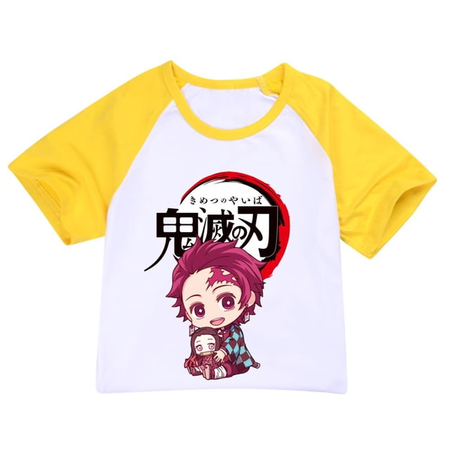 2023 Demon Slayer, camiseta de dibujos animados y pantalones cortos, conjunto de pijama, ropa deportiva informal para niños, ropa de Boutique, Tops para niñas, ropa de dormir para niños 2023 zhangmenya LED