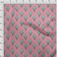 thumbnail image 3 of oneOone Polyester Lycra Fabric Leaves & Floral Block Printed Craft Fabric BTY 56 Inch Wide, 3 of 4