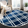 thumbnail image 2 of SAFAVIEH Chatham Gary Geometric Wool Runner Rug, Dark Blue/Ivory, 2'3" x 7', 2 of 10