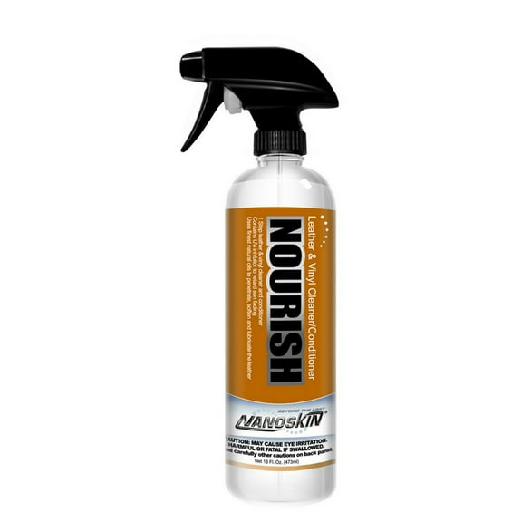 Nanoskin Nourish One Step Leather Cleaner & Conditioner 16 Oz. – Revitalizes All Types of Leather: Furniture, Auto Interiors, Shoes, Bags | Suitable for Natural, Synthetic, Pleather & More