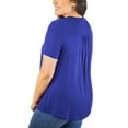 thumbnail image 2 of Traleubie Women's Short Sleeve Tunic Tops Lace Crochet Trim Pleated Tops Shirts of Female m-4x, 2 of 5