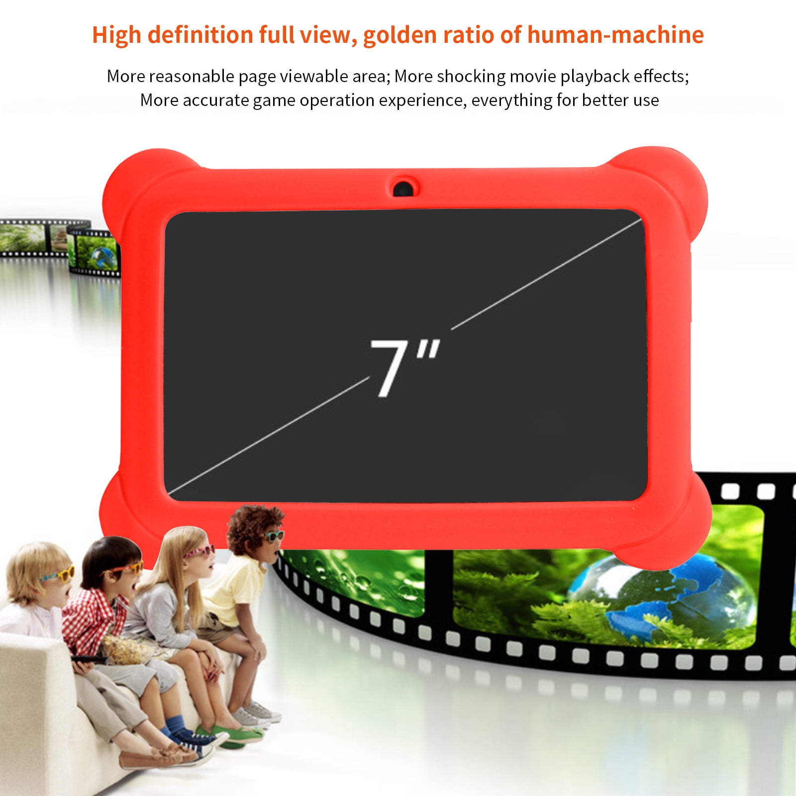 PPgejGEK 7-inch Children's Tablet Computer android Tablets Children's Early Education Learning Machine Parent-child Gift Machine Christmas Gift Built-in Cameras up to 45% off