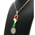 thumbnail image 5 of iJewelry2 Ancient Egyptian Afro-American Colored ANKH Cross with Africa Motif Gold Tone Cuban Chain Pendant Necklace 20'', 5 of 5