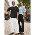 thumbnail image 5 of MOYIKO Women Casual Ruffle Half Sleeve Summer tops Crewneck Eyelet Shirts Flowy Dressy Tunic Blouses, 5 of 7