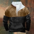 thumbnail image 2 of Momasggi Men's Quarter Zipper Sweatshirts Big and Tall Long Sleeve Stand Collar Pullover Tops Fall Winter Thermal Warm Sweatshirts Outdoor Tactical Sweatshirt with Pockets Black L, 2 of 4