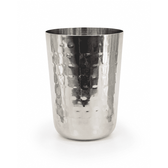 Stainless Steel Lassi Glass| Glass for Water, Milk & Juice| Glass Tumbler| Daily Use Water Drinking Glass| Durable| Silver (350 ML-Set of 6- Hammered)