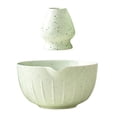 thumbnail image 4 of 2 cuencos para té matcha con soporte para batidor, accesorios de regalo fáciles de limpiar. Verde claro, 4 of 9