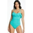 thumbnail image 2 of Bleu Swimwear Kore Shirred Ruffle Bandeau Tank with Molded Cups, 2 of 4