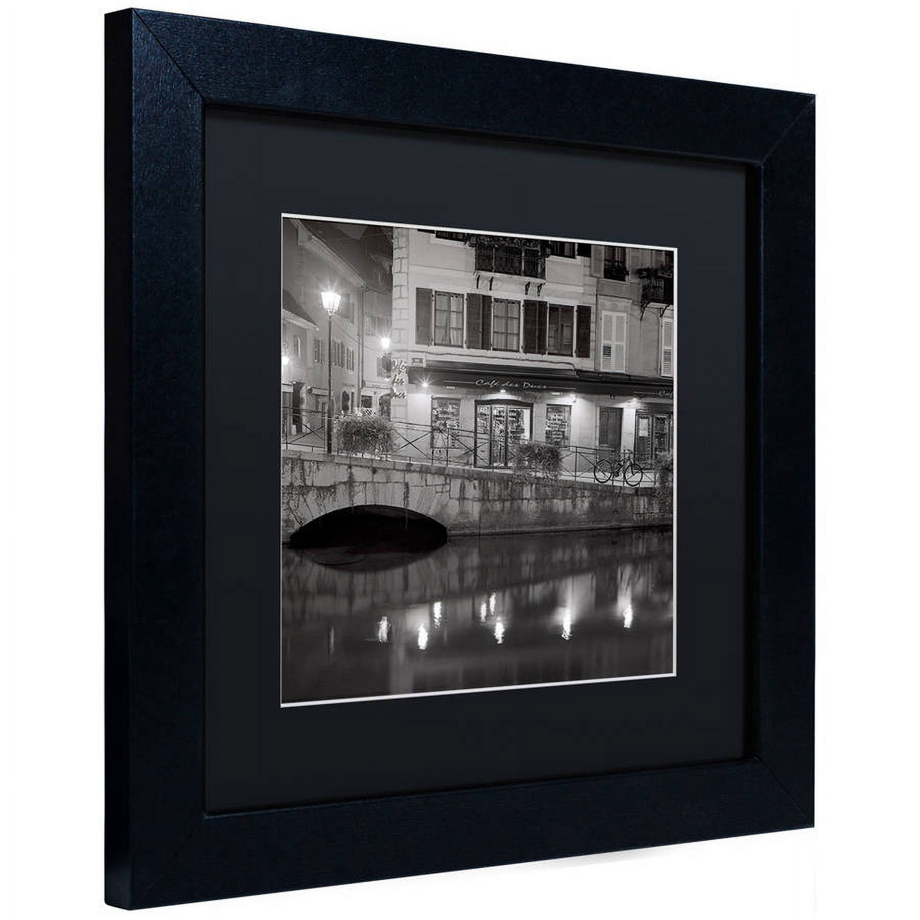Trademark Fine Art "Cafe des Ducs 1" Canvas Art by Alan Blaustein, Black Matte, Black Frame