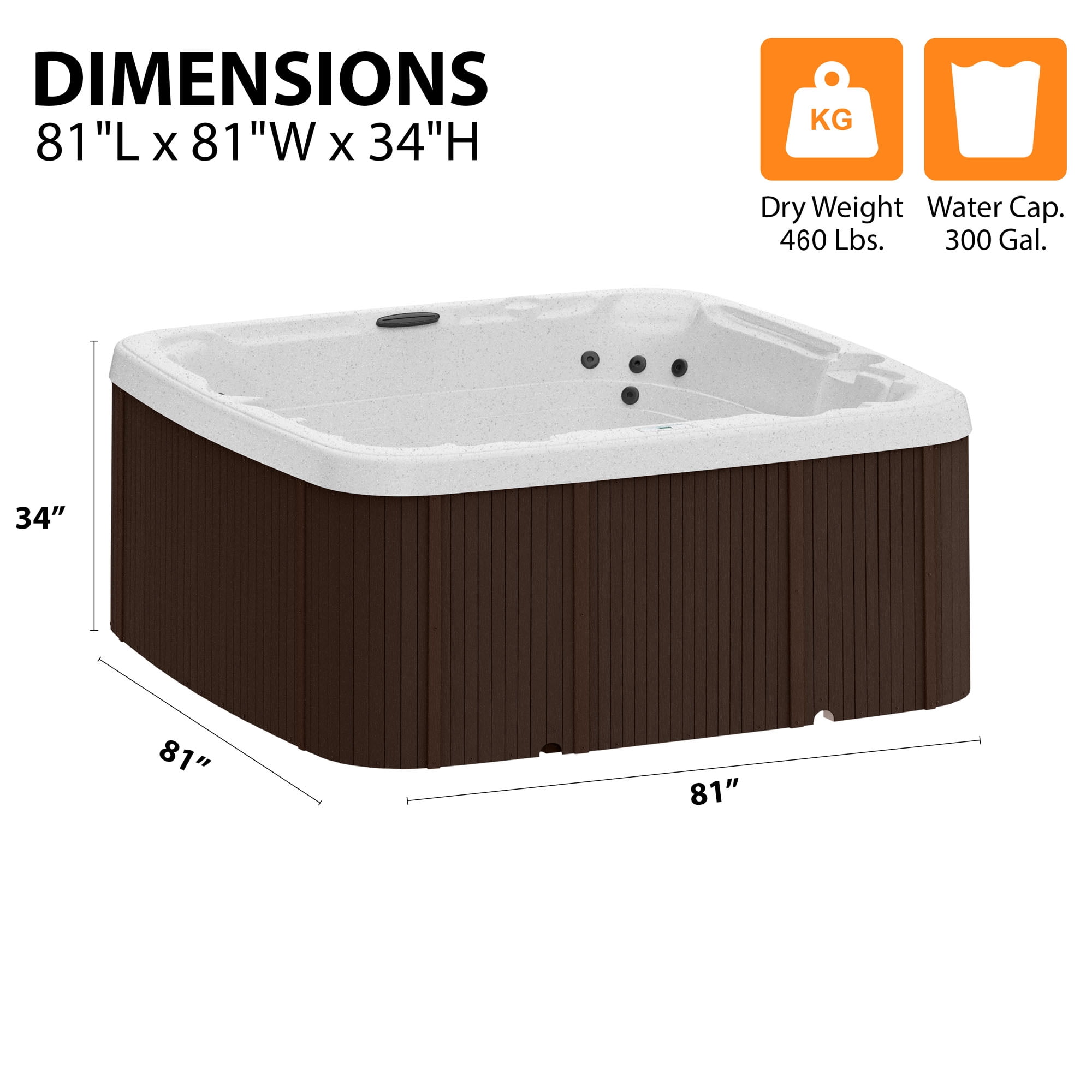 Lifesmart LS450DX Accessory Bundle - 7 Person, 22-Jet, Plug & Play Spa, Sea Salt/ Espresso Brown with a cover lifter and spa steps included!