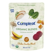 Angle View: Nestle Compleat Organic Blends Blenderized Tube Feeding Chicken-Garden 10.1 oz Pouch 24 Ct