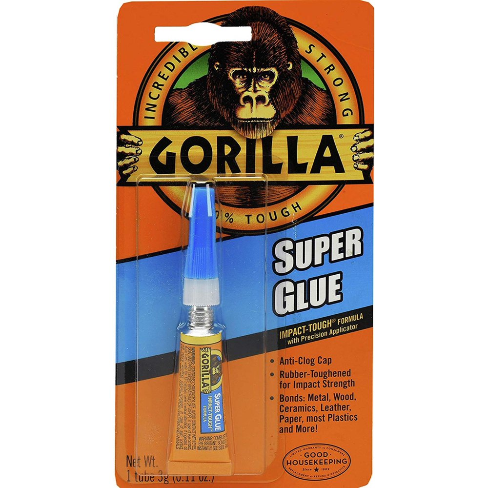 Super Glue Tube, 3 Gram, Clear, Impact Tough Unique rubber particles