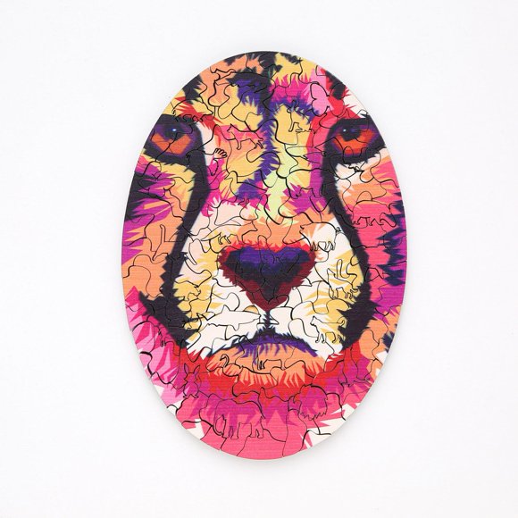 EQWLJWE Lion -1000 Pieces Colorful Leaves Round Mandala Puzzle Color Challenge Jigsaw Puzzles