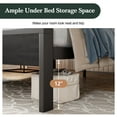 thumbnail image 5 of Amolife Queen Size Bed Frame, Heavy Duty Metal Platform Bed with Wooden Headboard & Footboard, Black Oak, Adult, 5 of 9