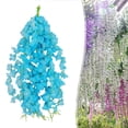 thumbnail image 2 of 50CM Artificial Wisteria Hanging Vines for Wedding & Home Decor,Cascading Flower Strings for Wedding Backdrops Ceiling Party Indoor Outdoor Decor,Realistic Faux Violet Flower Garlands,Blue,19.68", 2 of 9