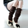 thumbnail image 2 of Womens Winter Knitted Crochet Leg Warmers Long Socks In White, 2 of 4