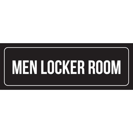 Duke Locker Room - Black Background With White Font Men Locker Room Outdoor & Indoor Office Plastic Wall Sign, 3x9 Inch