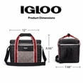 thumbnail image 5 of Igloo Heritage Lunch Companion Cooler Bag, 12 Can Capacity, Black and Red, Soft Side Lunch Cooler for Work or Play, 5 of 18