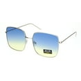 thumbnail image 2 of Womens Large Rectangle Butterfly Designer Fashion Diva Sunglasses Silver Blue Yellow, 2 of 4