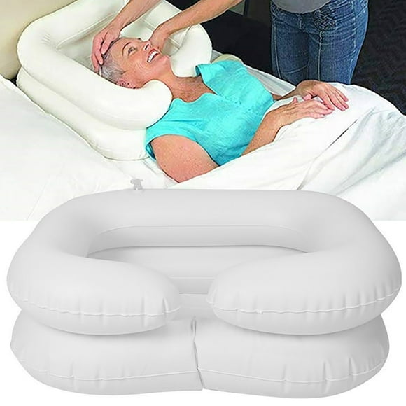 Inflatable Shampoo Basin,Inflatable Shampoo Basin for Bedside,Shampoo Tub for Locs,Portable Shampoo Bowl for Elderly,Disabled,Injured,Bedridden,Handicapped,Hair Washing Tray for Sink at Home
