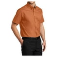 thumbnail image 4 of Mens Short Sleeve Easy Care Cotton/Polyester Shirt Texas Orange/ Light Stone X-Large, 4 of 6